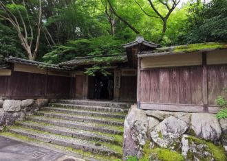 京都　八瀬の寺　青紅葉が美しい門二題